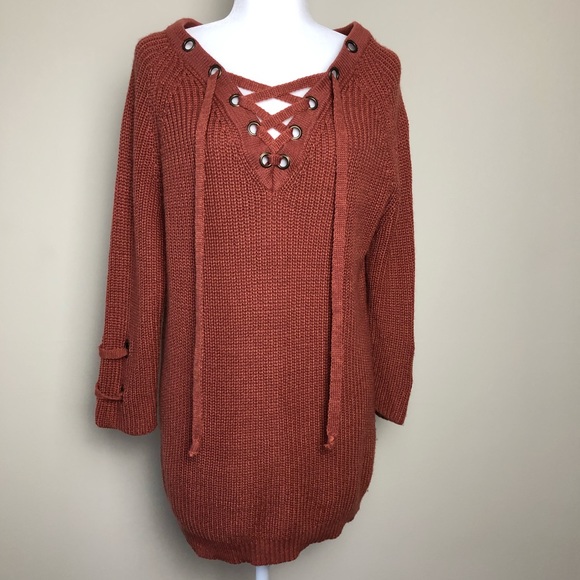 Miracle Sweaters - Miracle U.S.A Lace up Sweater
